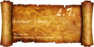 Lorber Tibor névjegykártya